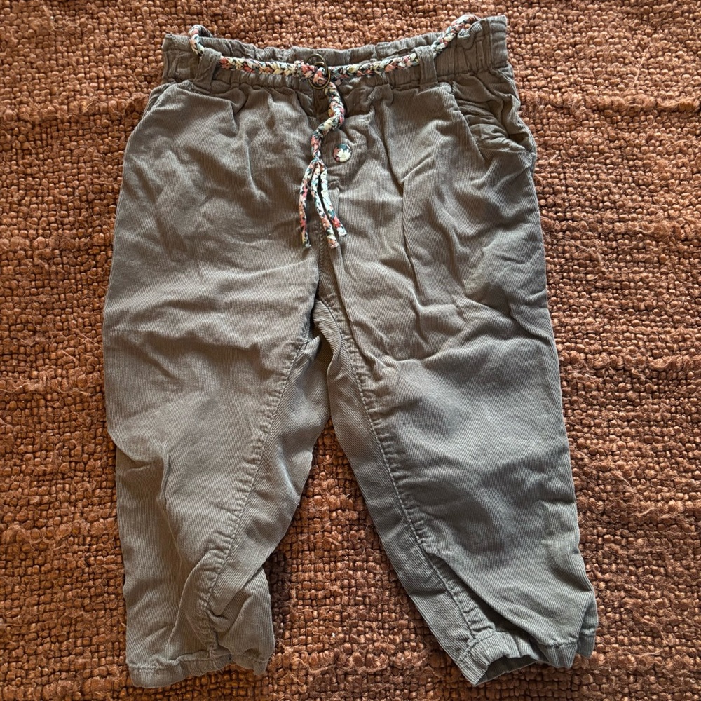 Zara Brown Corduroy Loose Pant With Floral Belt
Size 12-18 Months Toddler Girls
